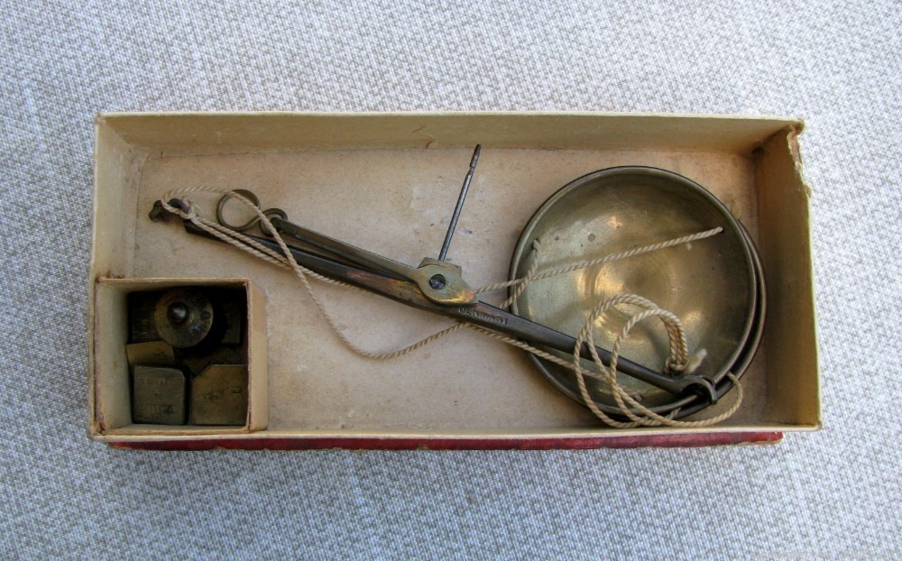 FINE 1850s-60s FEDERAL EAGLE GOLD RUSH PERIOD SMALL SCALE SET ORIGINAL BOX-img-10