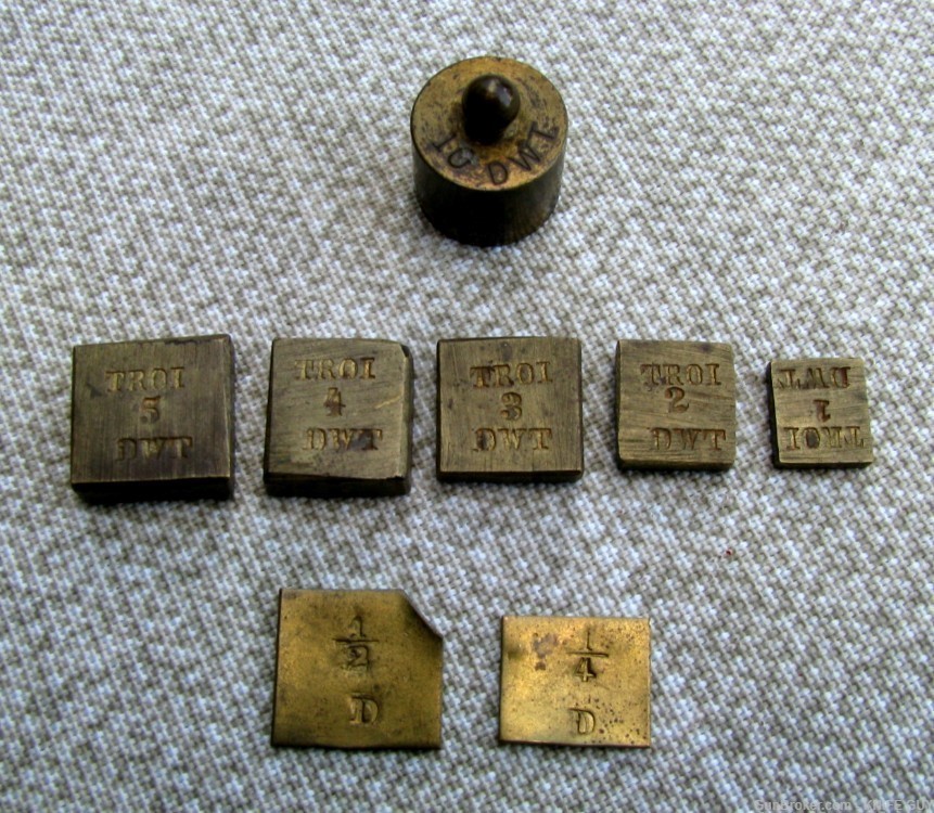 FINE 1850s-60s FEDERAL EAGLE GOLD RUSH PERIOD SMALL SCALE SET ORIGINAL BOX-img-5
