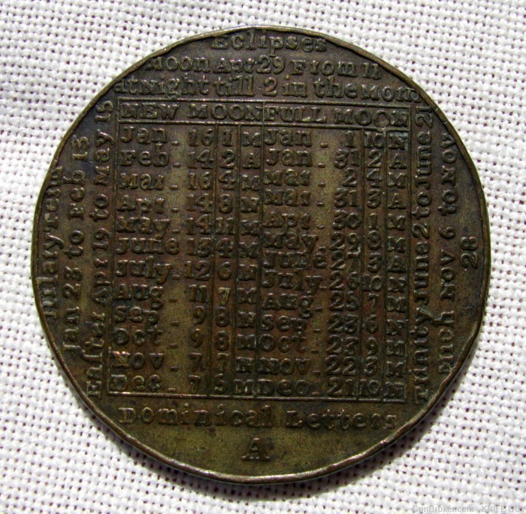214-YEAR-OLD CALENDAR COIN FROM THE YEAR 1809 By KEMPSON & KINDONBIRM-img-4