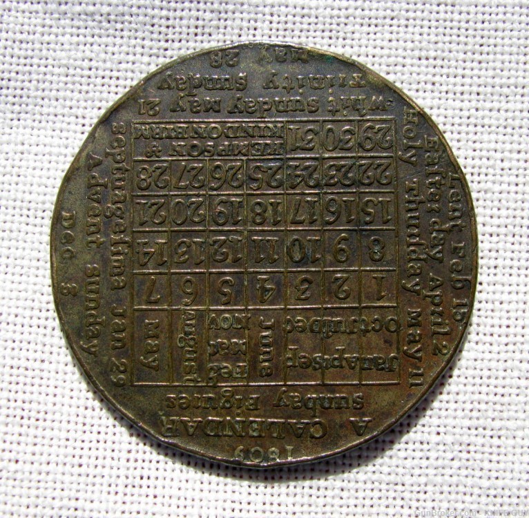 214-YEAR-OLD CALENDAR COIN FROM THE YEAR 1809 By KEMPSON & KINDONBIRM-img-2