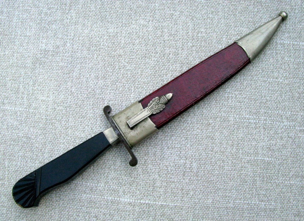MINTY ETCHED CLIP BLADE CARVED EBONY HILT FANCY SHEATH BOWIE c.1840's-60's-img-2