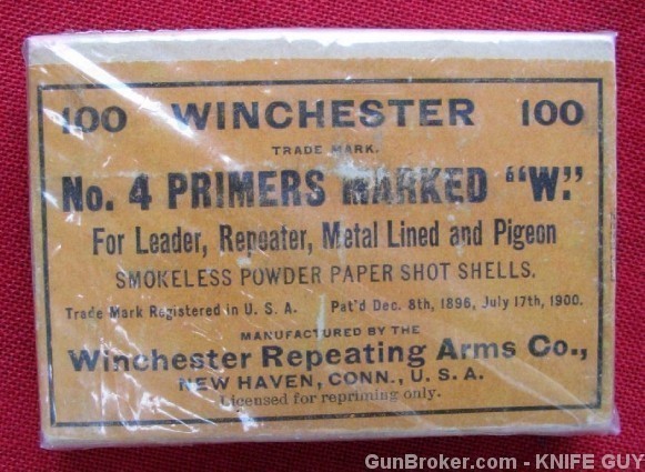 SALE! 2 WINCHESTER ANTIQUE UNOPENED PRIMER BOXES-img-2