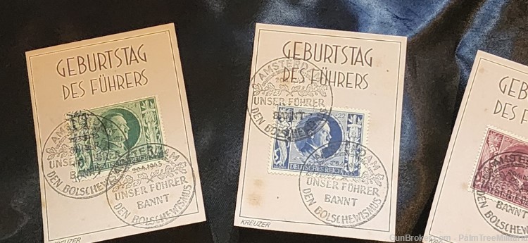 WWII WW2 German NSDAP Third Reich AH Adolf Birthday postage stamps set 1943-img-1