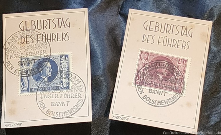 WWII WW2 German NSDAP Third Reich AH Adolf Birthday postage stamps set 1943-img-2