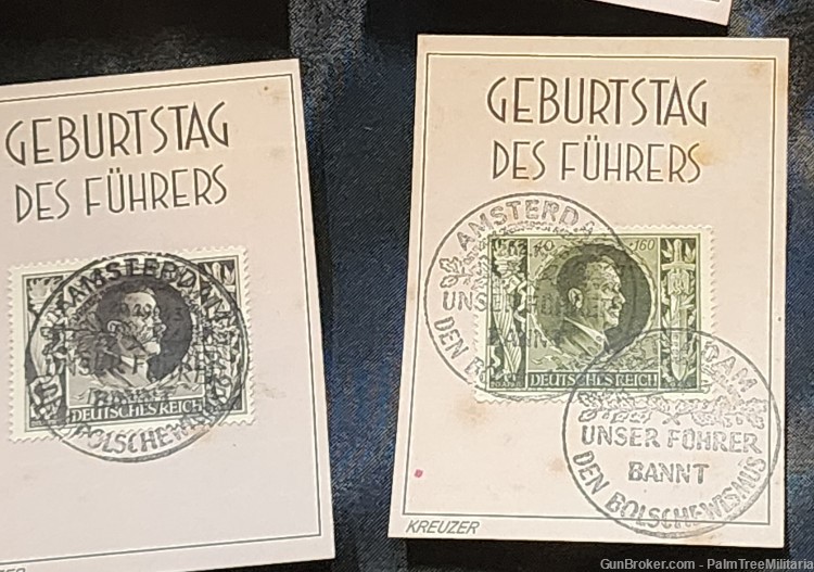 WWII WW2 German NSDAP Third Reich AH Adolf Birthday postage stamps set 1943-img-4