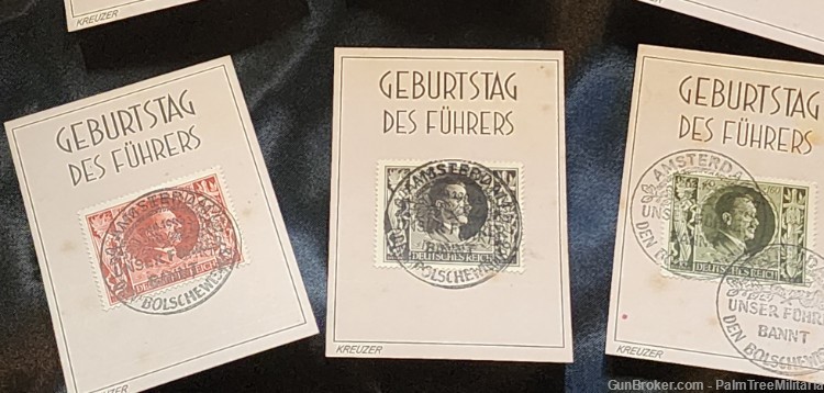WWII WW2 German NSDAP Third Reich AH Adolf Birthday postage stamps set 1943-img-3