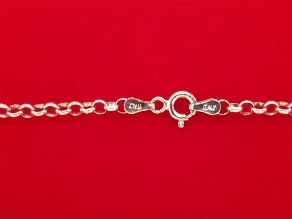 925 Sterling Silver Rollo Chain Bracelet. 7" L. SS65. *REDUCED*-img-2