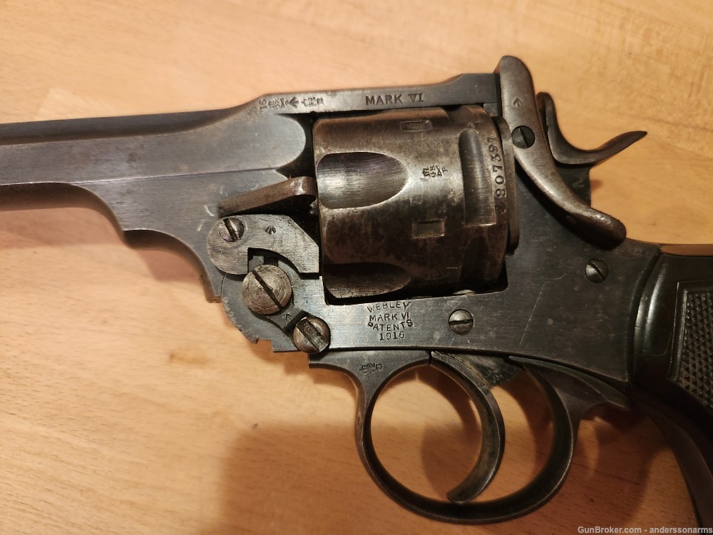 Webley MkVI revolver, unshaven 455 cylinder, great bore/markings, penny-img-7