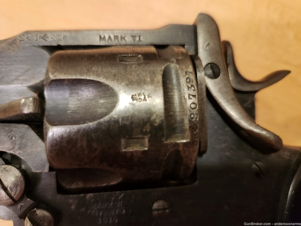 Webley MkVI revolver, unshaven 455 cylinder, great bore/markings, penny-img-10