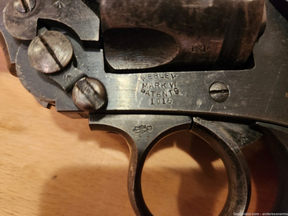 Webley MkVI revolver, unshaven 455 cylinder, great bore/markings, penny-img-9