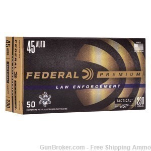 Free Shipping! Federal 45 ACP 230gr HST JHP Defense Ammo - 250rd! P45HST2-img-0