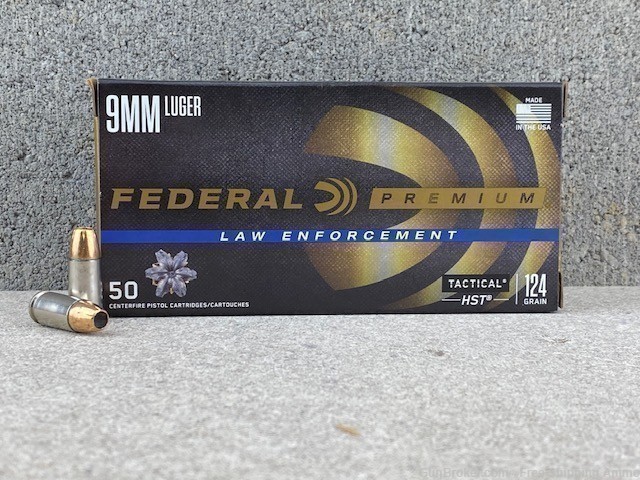 Free Shipping! Federal LE 9mm 124gr HST JHP Defense Ammo - 500 Rounds! -img-0