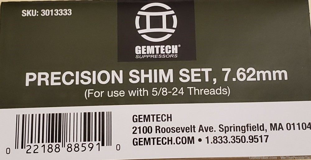 Gemtech Barrel Shims 5/8X24 Threads Suppressor Muzzle Brake Flash Hider New-img-0