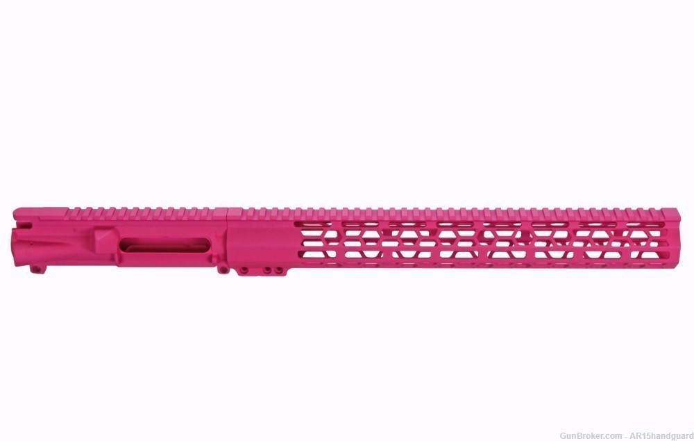 AR15 Stripped upper | Cerakote Pink | 15" MLOK Handguard COMBO MADE IN USA-img-1