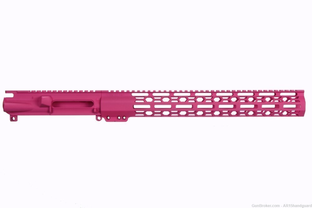 AR15 Stripped upper | Cerakote Pink | 15" MLOK Handguard COMBO MADE IN USA-img-0