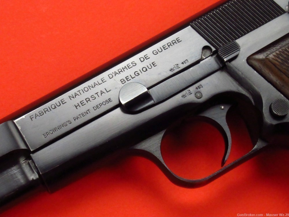 Rare 1948  Browning Hi Power Belgian pistol 9mm Luger P38 Mauser FN Herstal-img-2