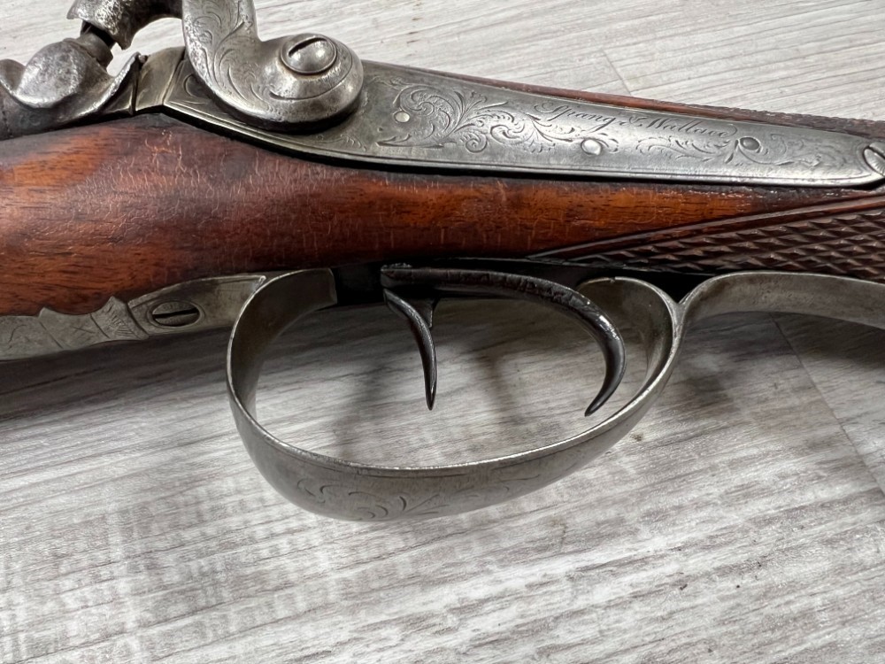 Mid 1800's Antique Spang & Wallace Hammer Percussion Cap SxS Shotgun-img-23