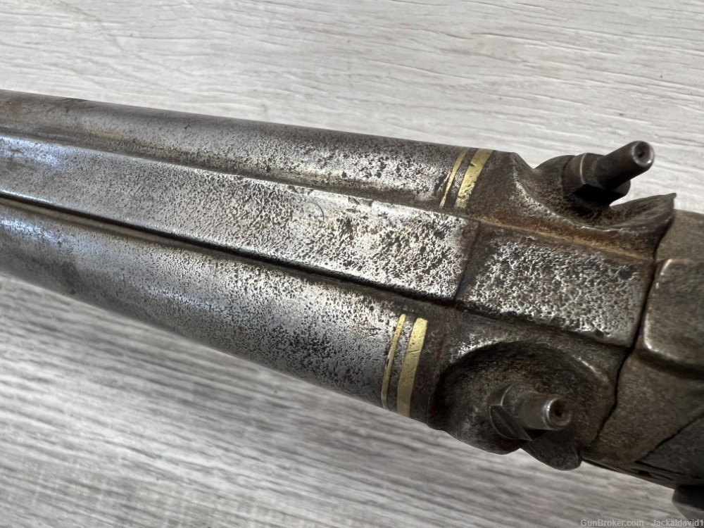 Mid 1800's Antique Spang & Wallace Hammer Percussion Cap SxS Shotgun-img-34