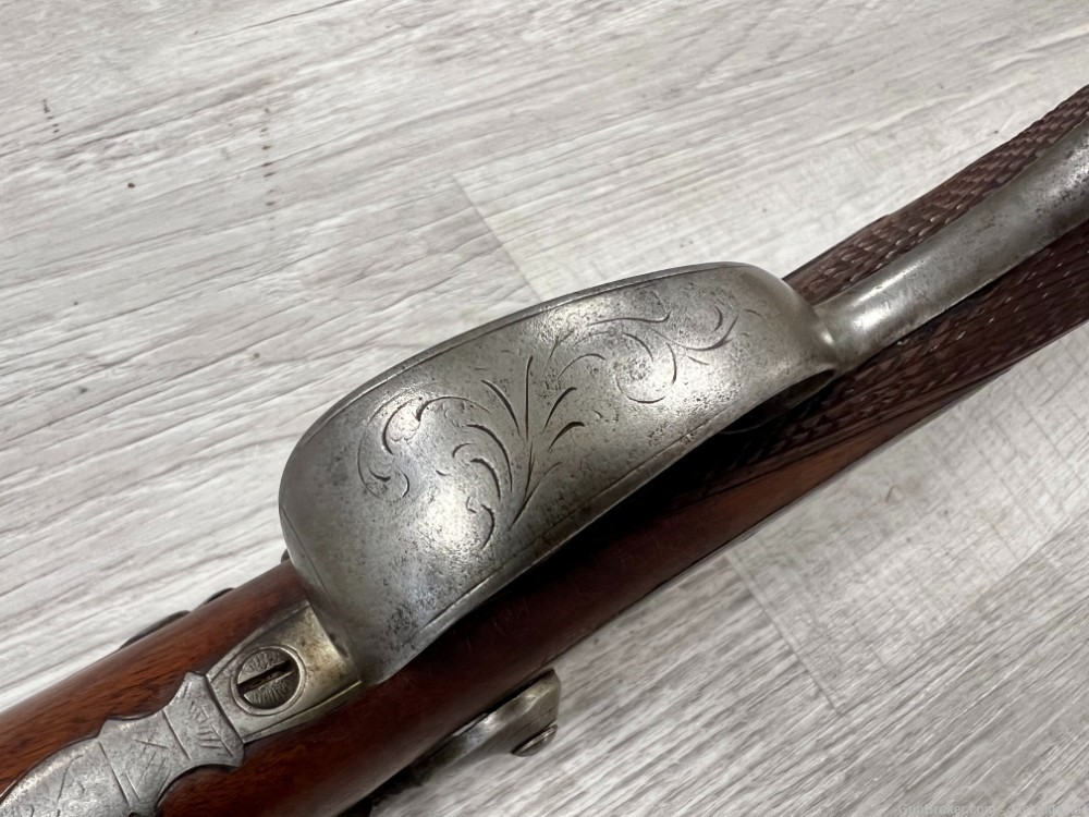 Mid 1800's Antique Spang & Wallace Hammer Percussion Cap SxS Shotgun-img-27