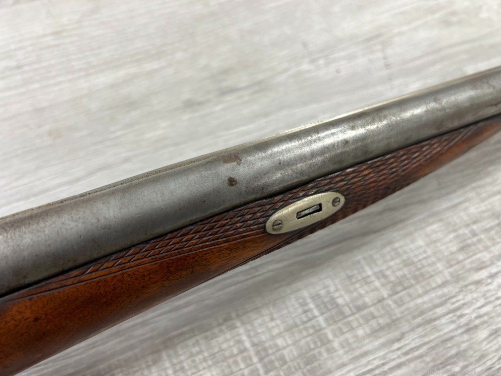 Mid 1800's Antique Spang & Wallace Hammer Percussion Cap SxS Shotgun-img-8