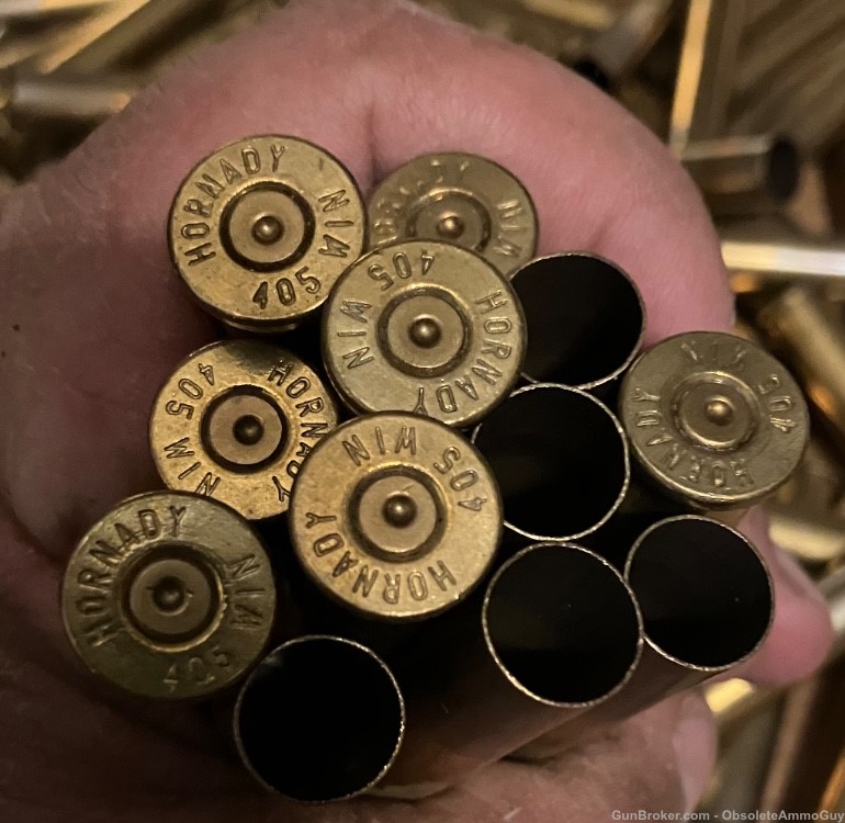 405 Winchester Brass 100 cases 1x Fired NICE Win Hornady .01 PENNY -img-1