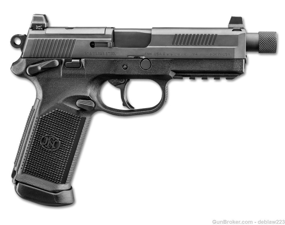 FN FNX-45 Tactical .45 Black Threaded Pistol 15 + 1 LayAway 66966 FNX-45T-img-1