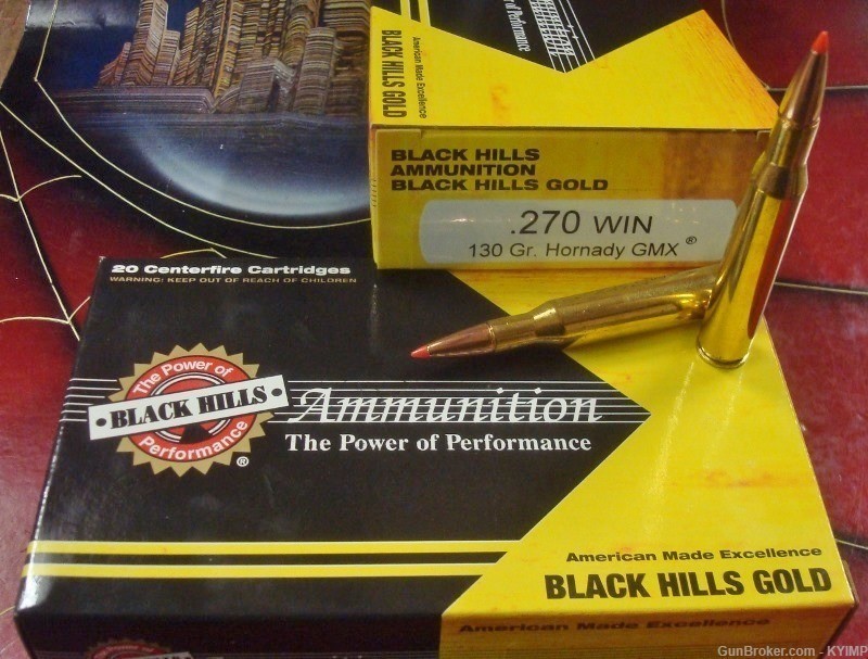 40 BLACK HILLS .270 WIN 130 grain GMX NEW brass cased GOLD ammunition-img-3