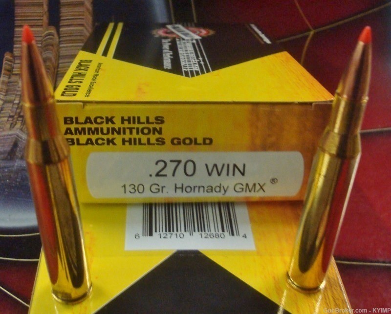 40 BLACK HILLS .270 WIN 130 grain GMX NEW brass cased GOLD ammunition-img-1