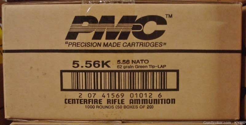 500 PMC 5.56 FMJ 62 grain Green Tip SS109 Factory NEW X-TAC Ammo M855-img-1