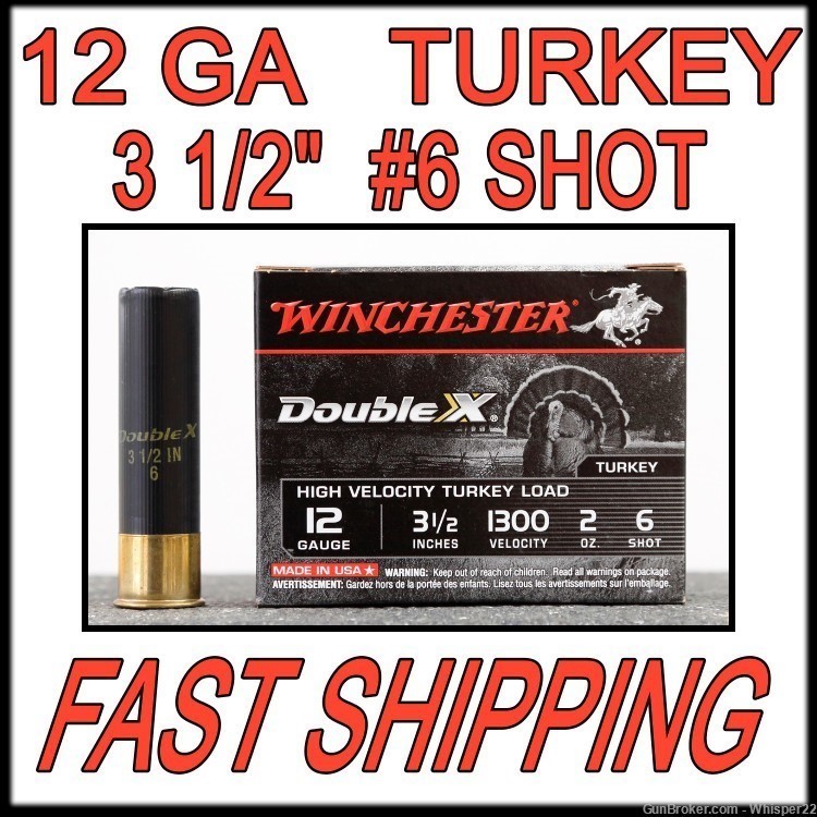 12 gauge Winchester Double X Turkey 3.5 inch 6 shot shotgun 12ga Fast Ship!-img-0