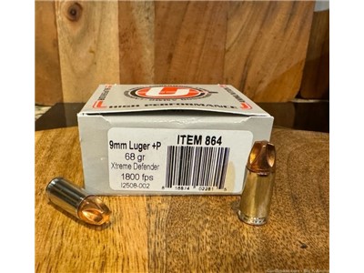 9mm Luger+P Xtreme Defender Hollow Point 68Gr 1800FPS 20 Rds HIGH VELOCITY