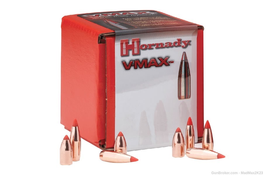 600 Hornady V-Max Bullets 22 Caliber (224 Diameter) 40 Grain Boat Tail Moly-img-1