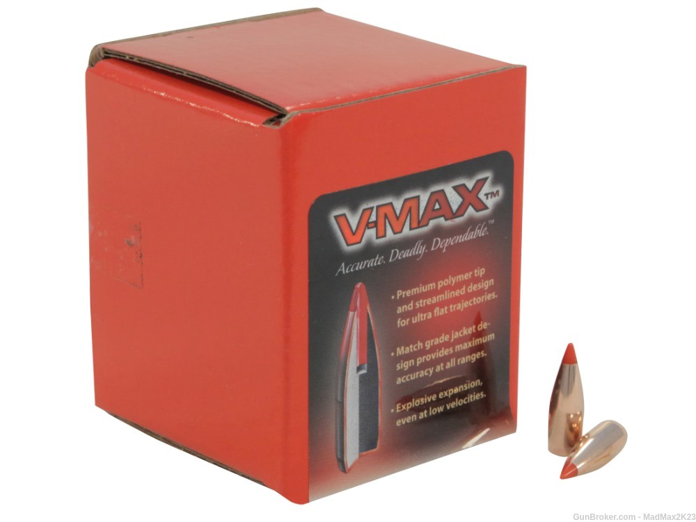 600 Hornady V-Max Bullets 22 Caliber (224 Diameter) 40 Grain Boat Tail Moly-img-0