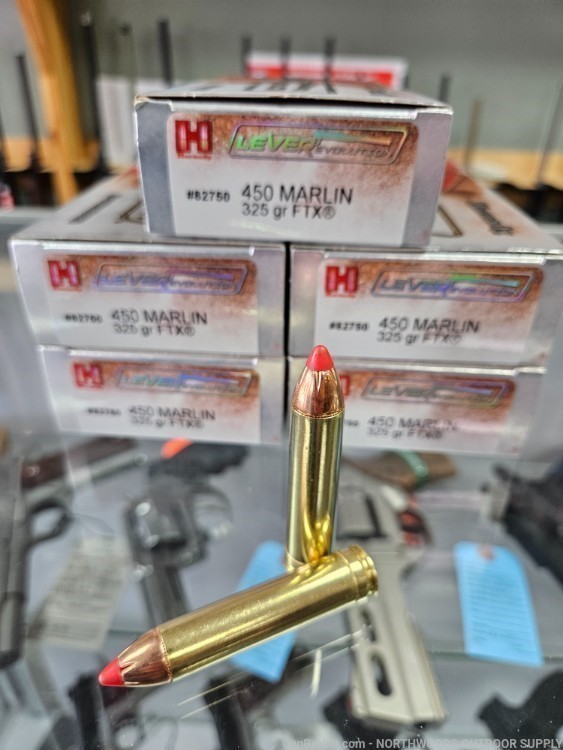 100 rounds of NEW Hornady Leverevolution 450 Marlin 325gr FTX 82750-img-0