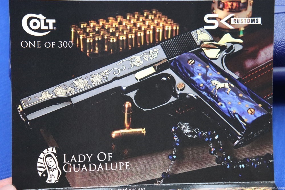 Colt 1911 LADY OF GUADALUPE Pistol 38 SUPER 1 of 300 Mexico GOLD ENGRAVED-img-48