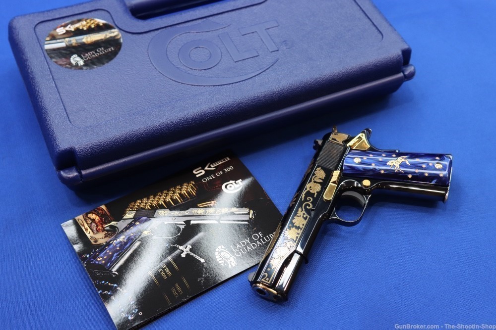 Colt 1911 LADY OF GUADALUPE Pistol 38 SUPER 1 of 300 Mexico GOLD ENGRAVED-img-0