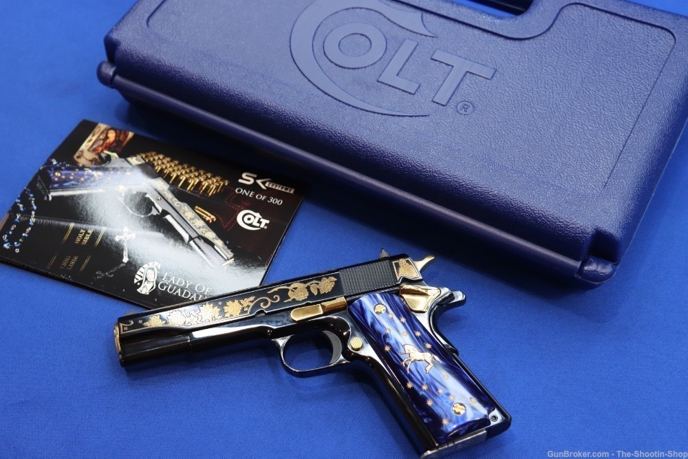 Colt 1911 LADY OF GUADALUPE Pistol 38 SUPER 1 of 300 Mexico GOLD ENGRAVED-img-1