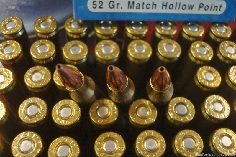 100 BLACK HILLS .223 H.P. 52 grain MATCH brass cased ammunition-img-1