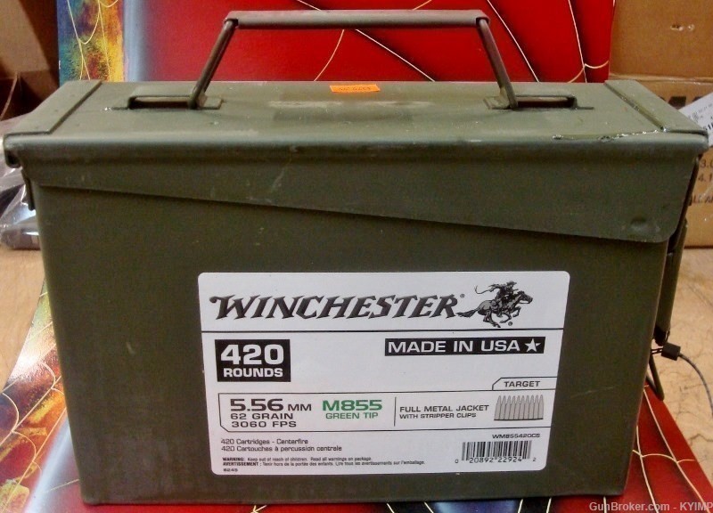 90 Winchester LC 5.56 Nato M855 62 gr Green Tip Ammo XM855 WM855K SS109-img-1