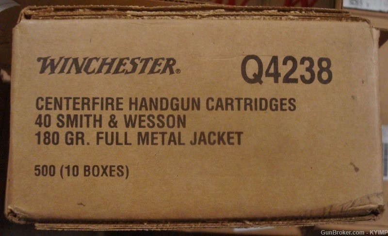 500 Winchester .40 s&w 180 gr FMJ brass new ammunition # Q4238-img-3