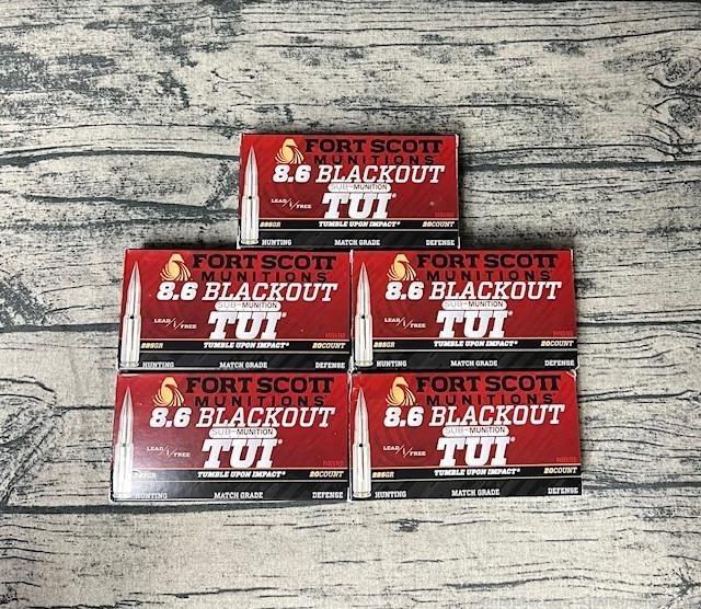 8.6 Blackout Sub Ammo Fort Scott TUI 285gr Subsonic 100 Rounds NO RESERVE!-img-0