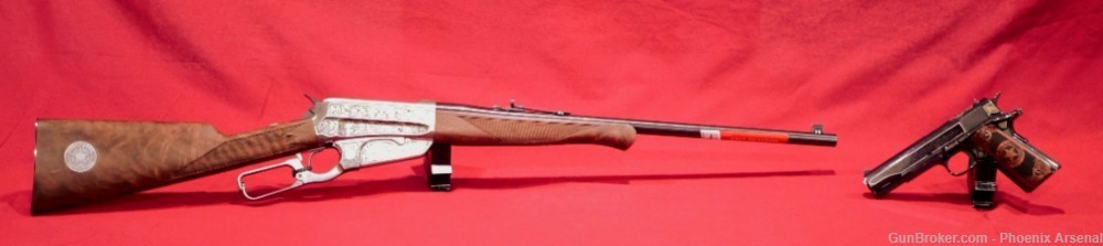 RARE Texas Ranger Winchester 1895 30-06 Colt 1911 45 ACP Set Matching SN-img-0
