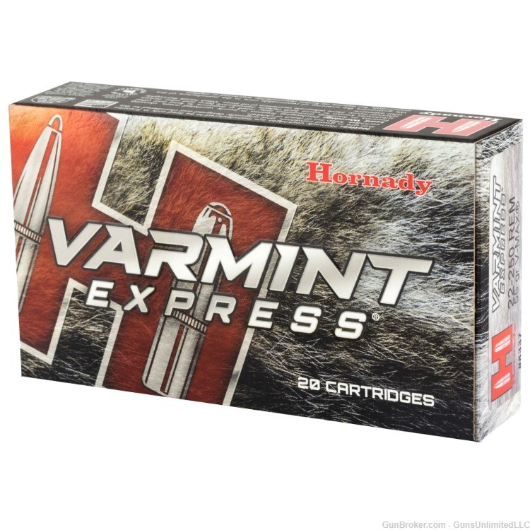 HORNADY 22-250 55 GR V-MAX CASE OF AMMO VMAX 55gr 200 Rounds 8337-img-1