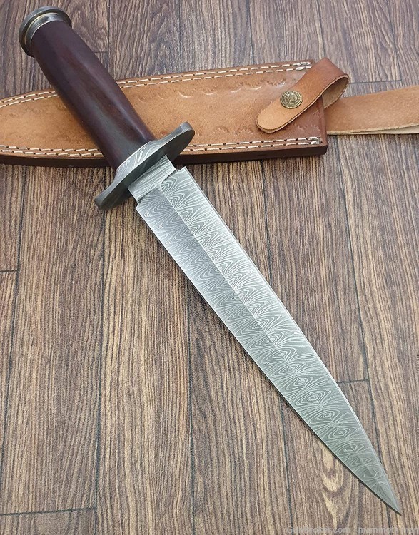 Dagger folded steel Damascus knife-img-1