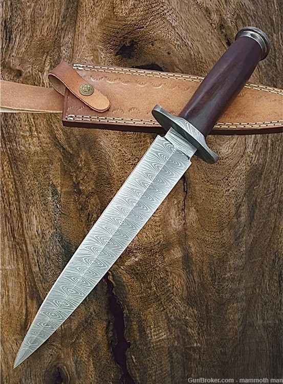 Dagger folded steel Damascus knife-img-0
