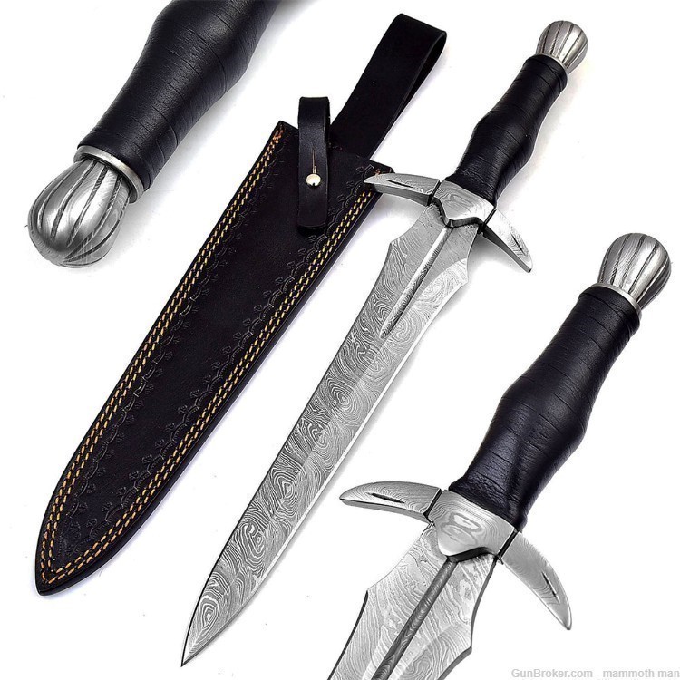 Medieval Damascus Steel dagger-img-0