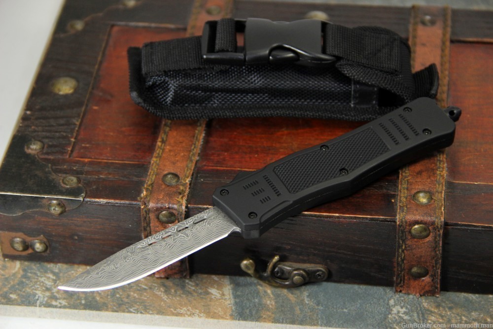440c Stainless Damascus OTF Automatic knife-img-0