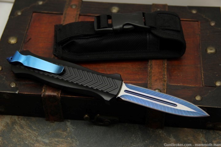 New Blue blade and hardware OTF knife -img-5