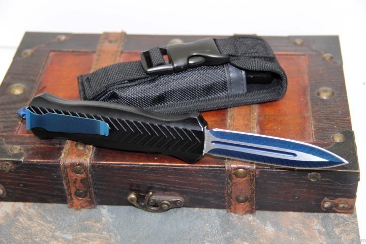 New Blue blade and hardware OTF knife -img-4