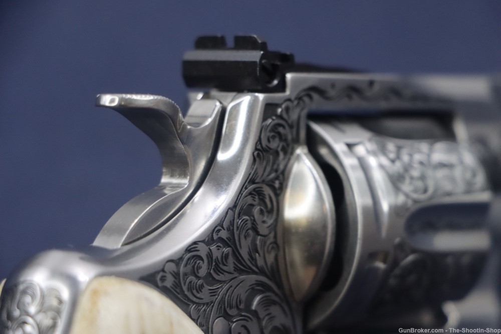 Colt Model Python Revolver Premier Grade ENGRAVED 357 Mag 3" Stag Grips SS-img-37